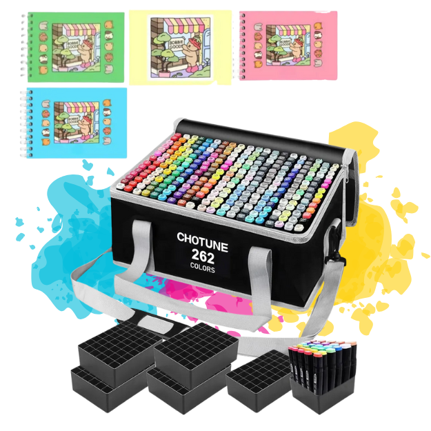 Kit 262 Canetinhas Coloridas